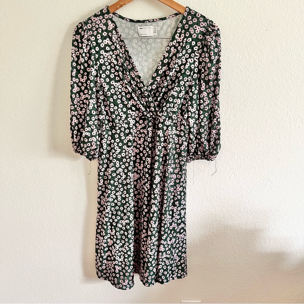 ASOS Design Maternity Green Floral Dress Sz 10
